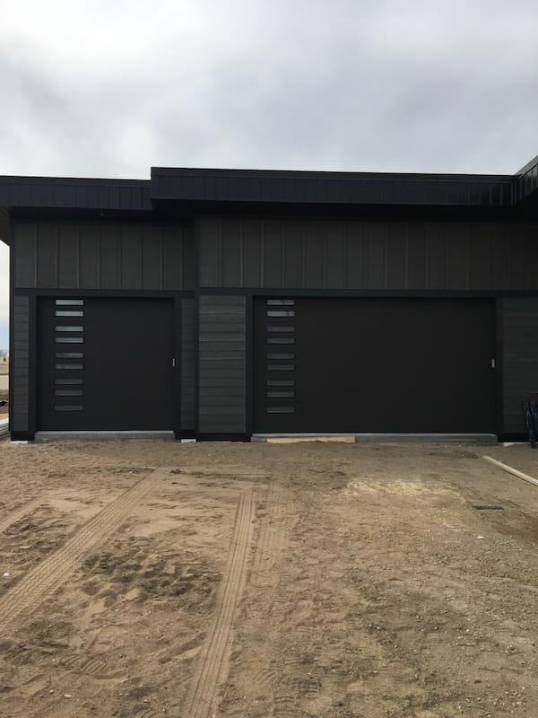 Ultra modern dark sleek garage door